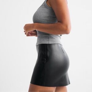 Abercrombie and fitch curve love faux leather mini skirt